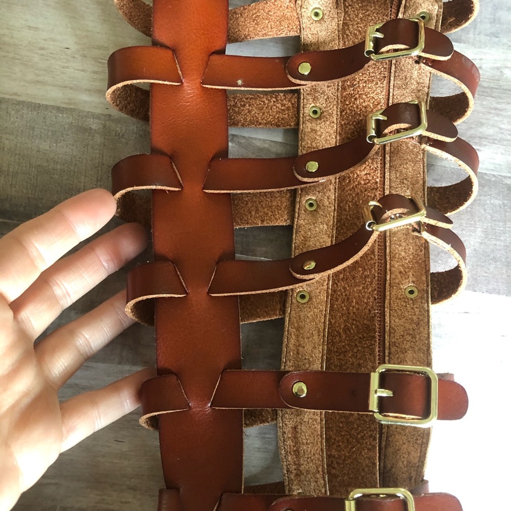 Madden Girl Brown Cognac Penna Gladiator Sandals - Picture 3 of 6